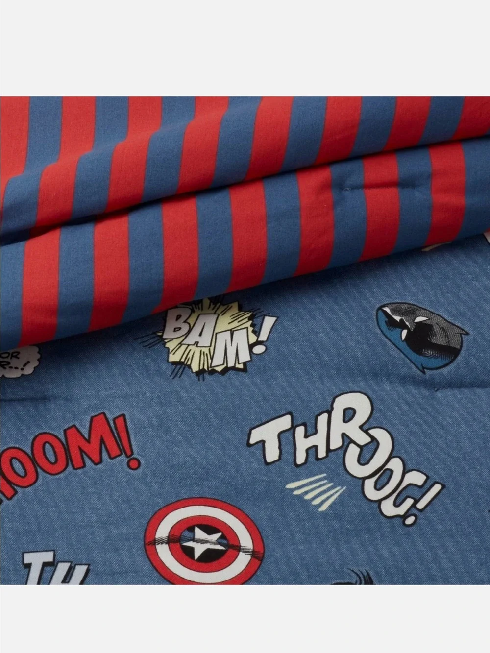NWT Marvel x Pillowfort Glow-in-the-Dark Characters Blue Quilt Set TWIN